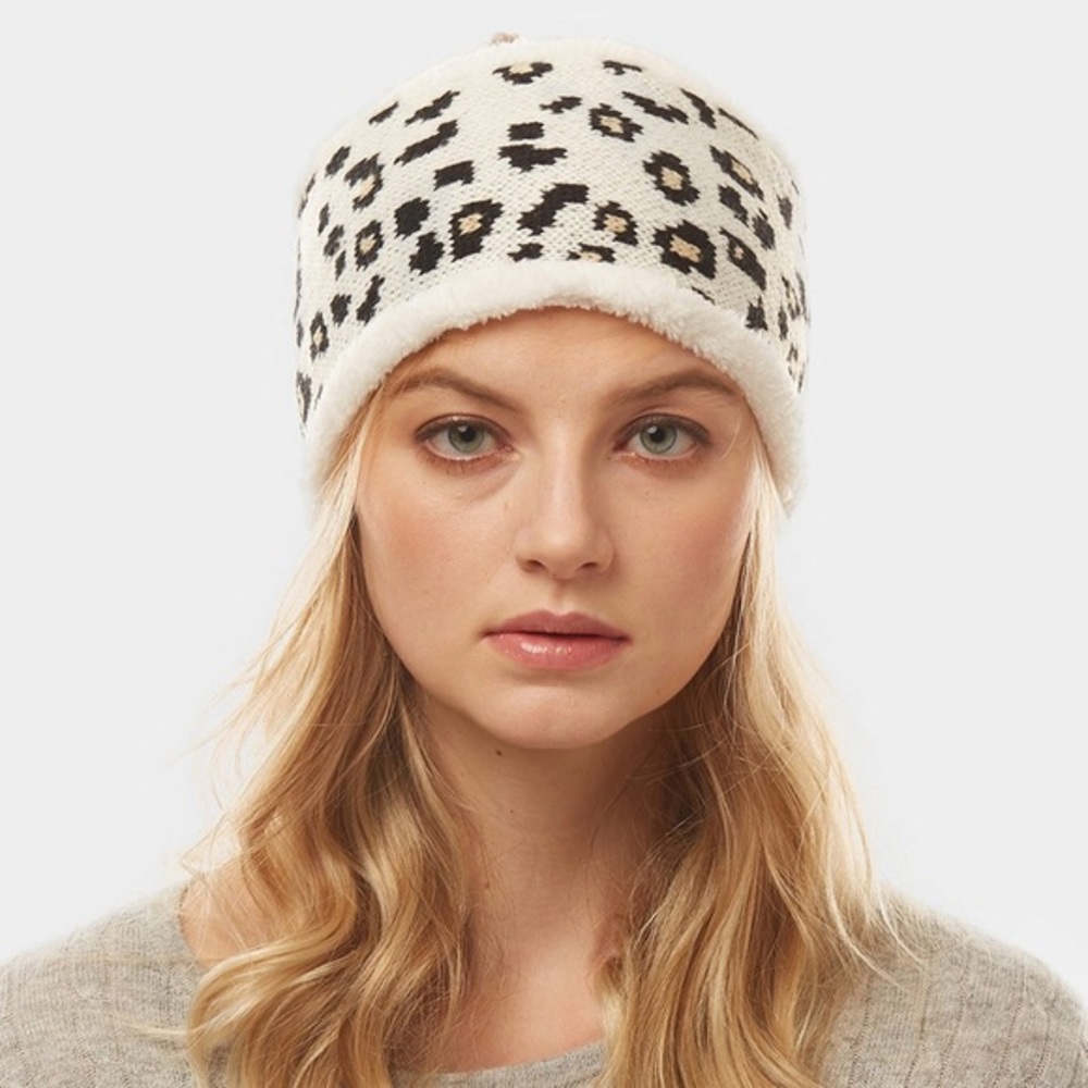 Leopard print earmuff headband